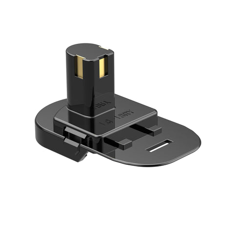LQ-18RY Ryobi adapter interior shows battery seating compatibility with Ridgid 18V.