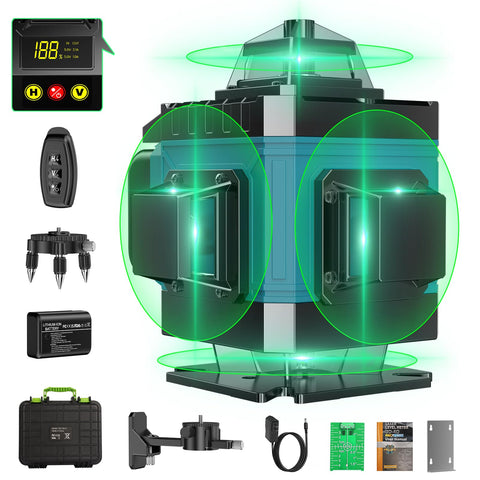 LQHUE 16-line laser level projects 360-degree lines for precise room alignment.