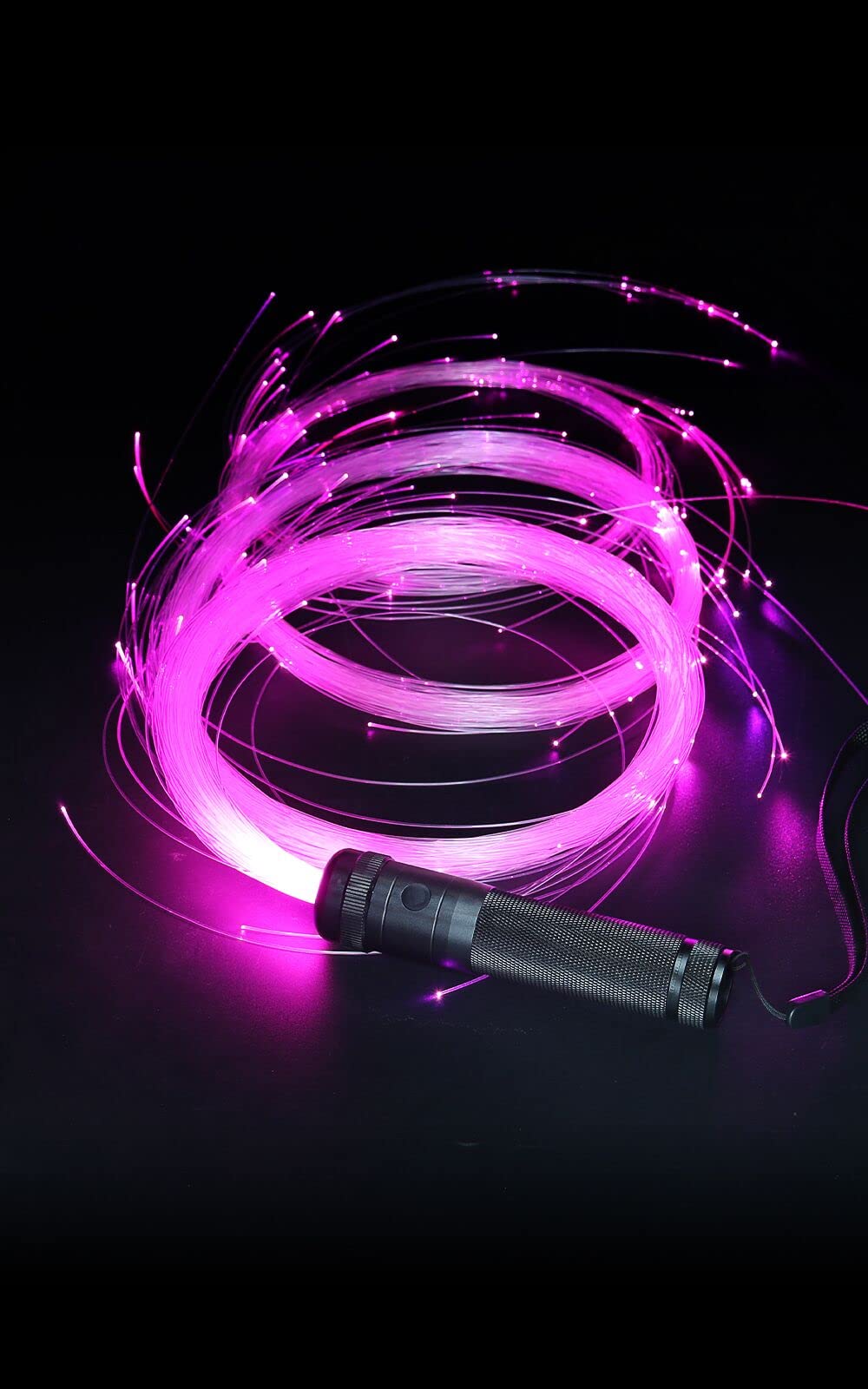 LQMEILI LED fiber whip with 6ft swivel for dynamic stage effects.