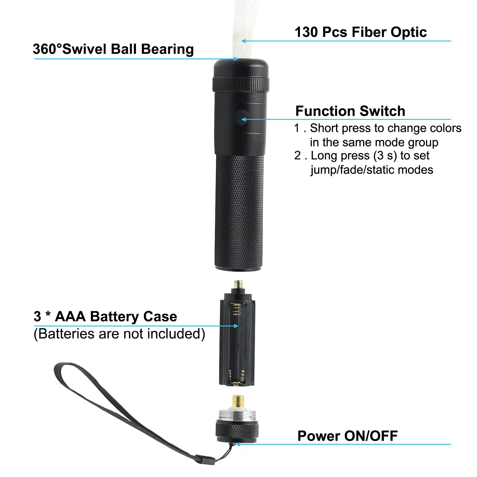 LQMEILI portable light-up whip is easy to carry to events.