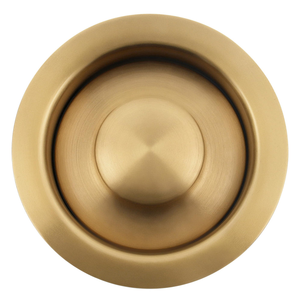 LQS golden garbage disposal flange with frosted finish, premium look for the sink area