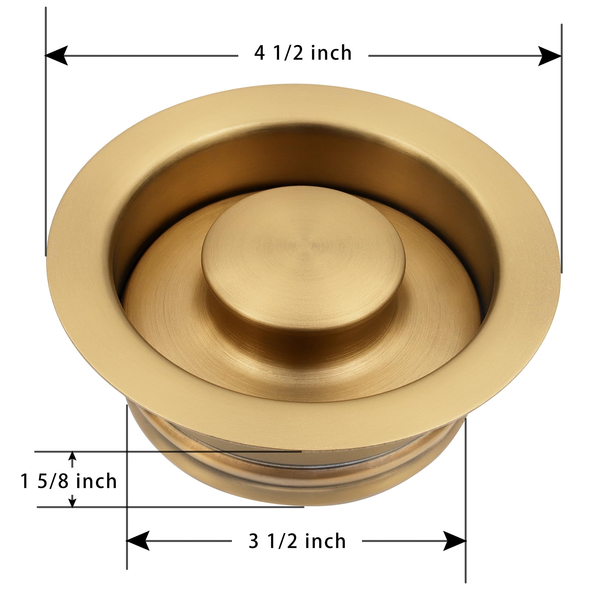 LQS golden kitchen sink flange fits 3-1/2 inch openings for easy installation