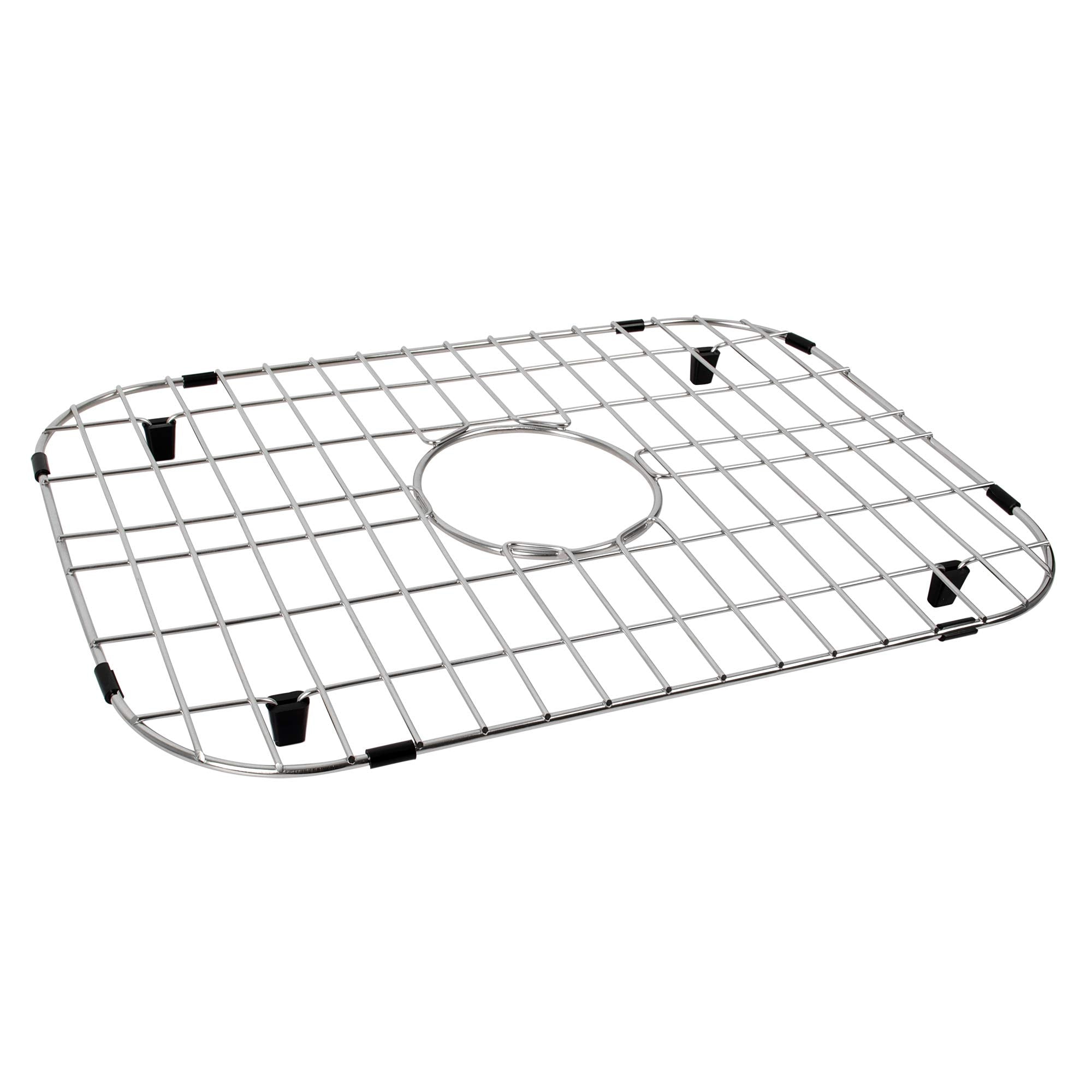 LQS Sink Grid in stainless steel with center drain protects the sink surface from scratches.
