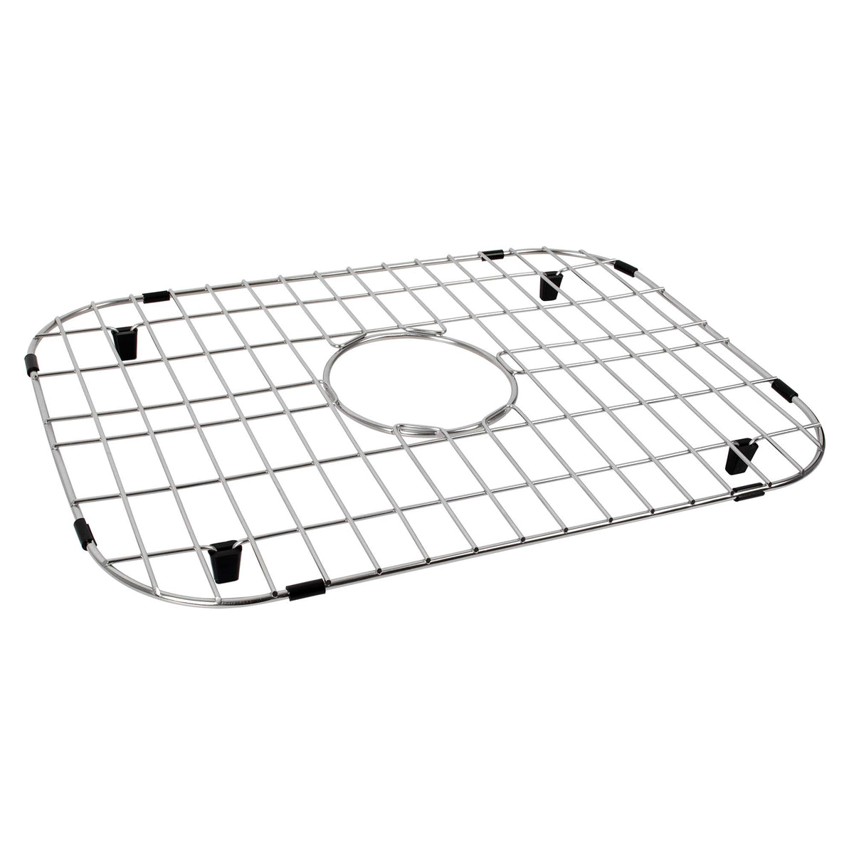 LQS Sink Grid in stainless steel with center drain protects the sink surface from scratches.