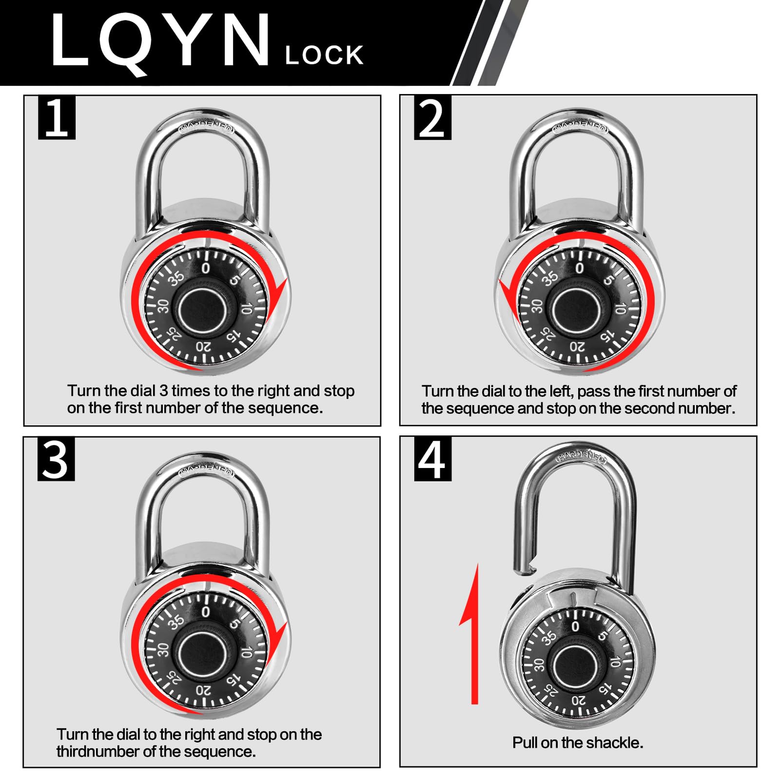 LQYN 2-inch wide body shown on a locker door for increased security.