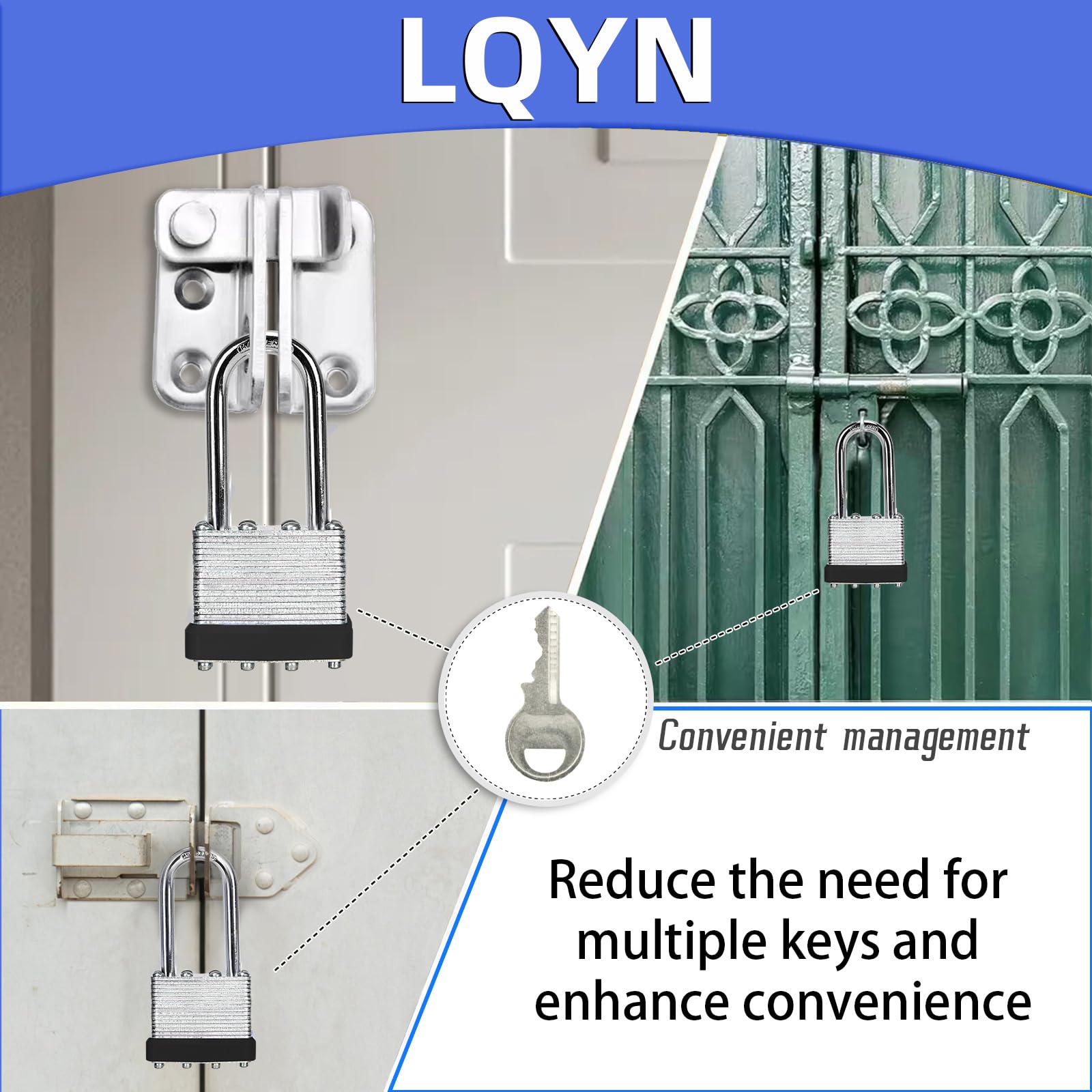 Hardened shackle and dual locking levers on LQYN padlock