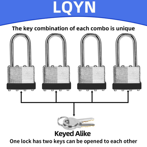 Six keyed-alike locks with twelve brass keys for convenient access