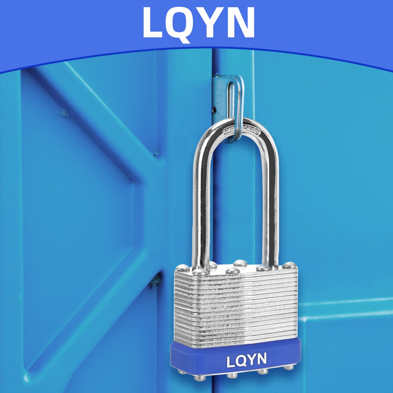 LQYN padlock with hardened long shackle for security