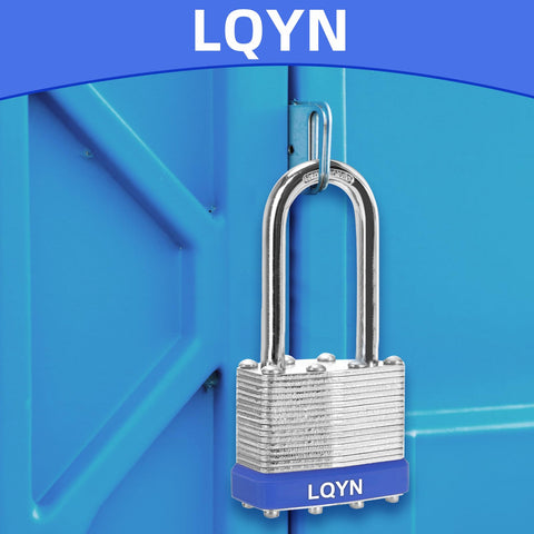 LQYN padlock with hardened long shackle for security
