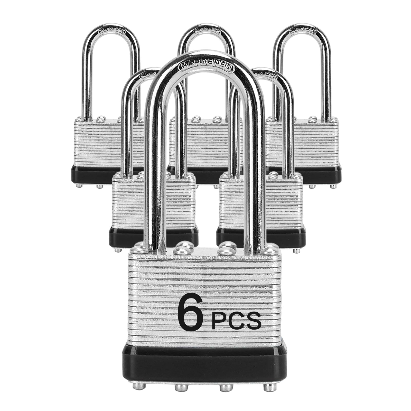 LQYN six-pack padlocks with keyed-alike system and long shackle for shared access
