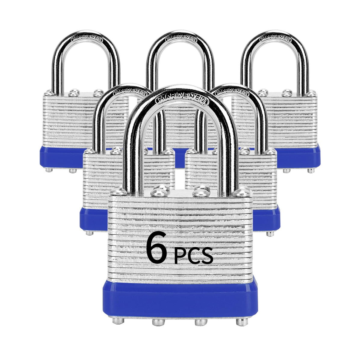 LQYN padlocks keyed-alike 6-pack for secure lockers and sheds.