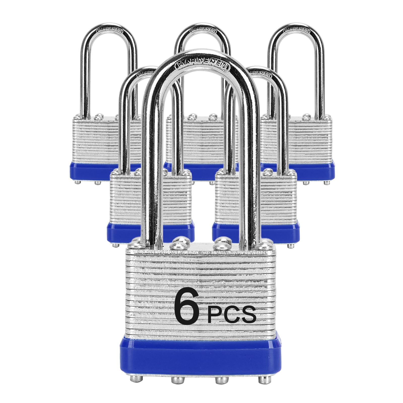 LQYN padlocks keyed alike six-pack demonstrate uniform keys for easy access