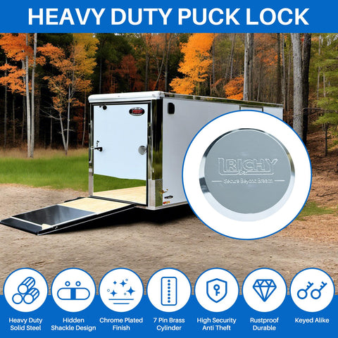Lrichy puck lock latch chrome finish resists rust