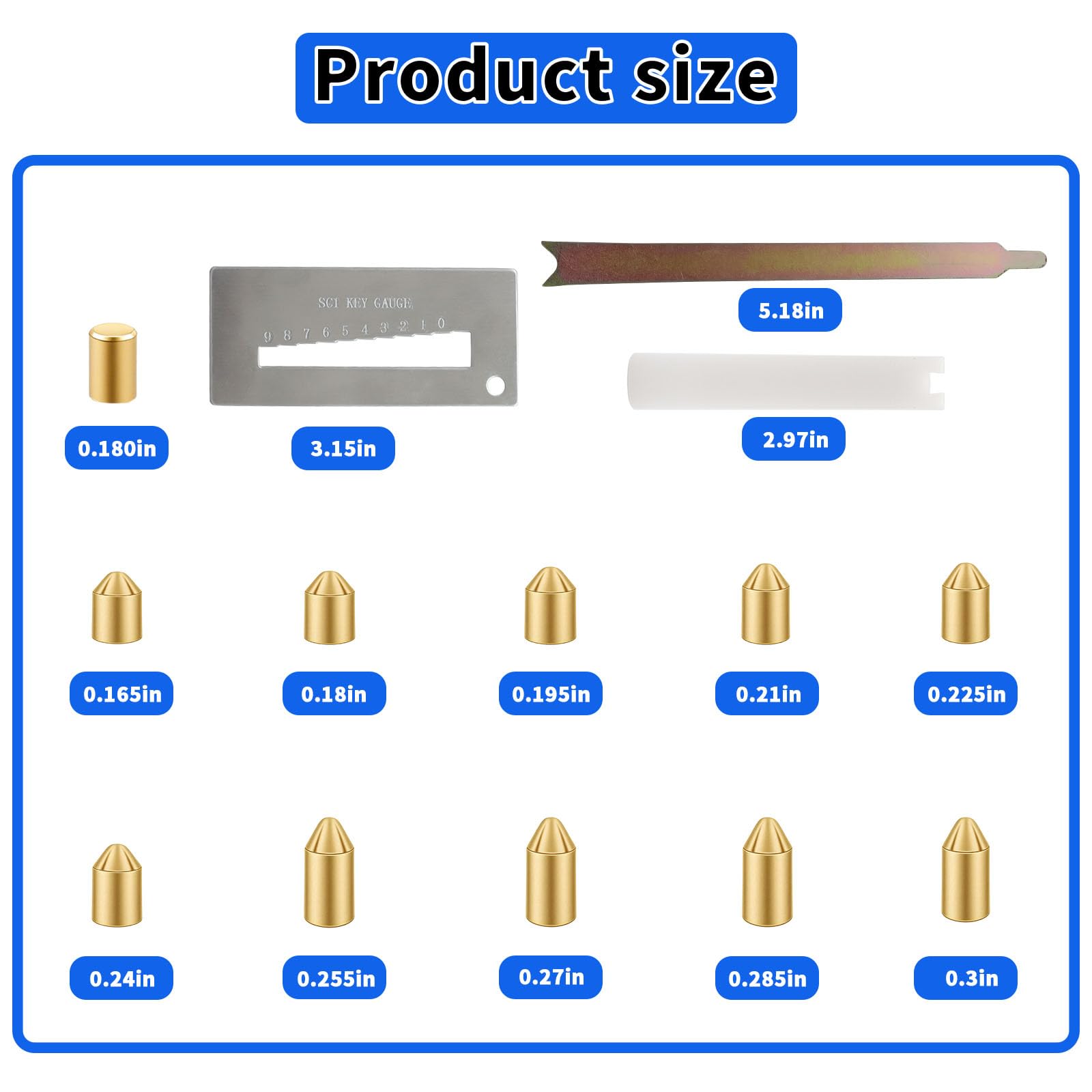 LRWZOV pin sizes chart helps select correct bottom pins fast
