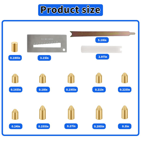 LRWZOV pin sizes chart helps select correct bottom pins fast