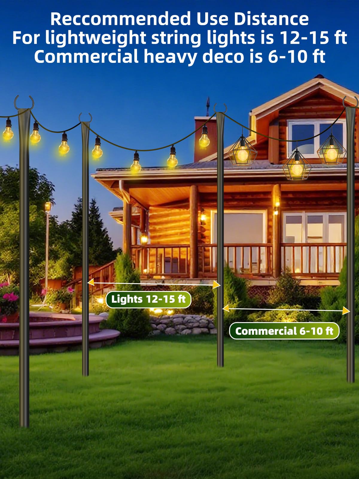 LRYXEG string light poles screws included for simple installation
