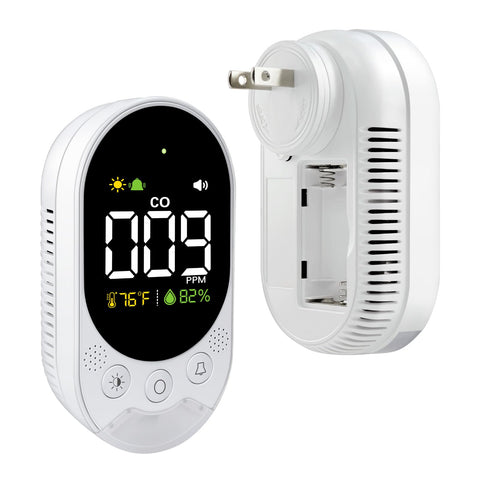 LSENLTY plug-in CO detector with 2.7-inch display for real-time readings at home.