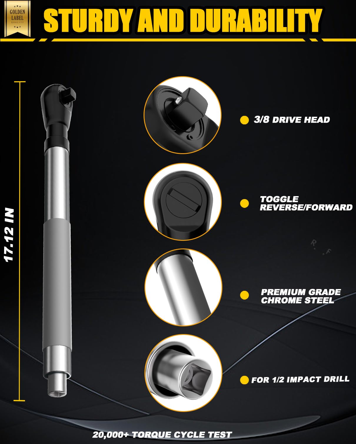 LSFYVM offset extension wrench four adapters visible for flexible applications.