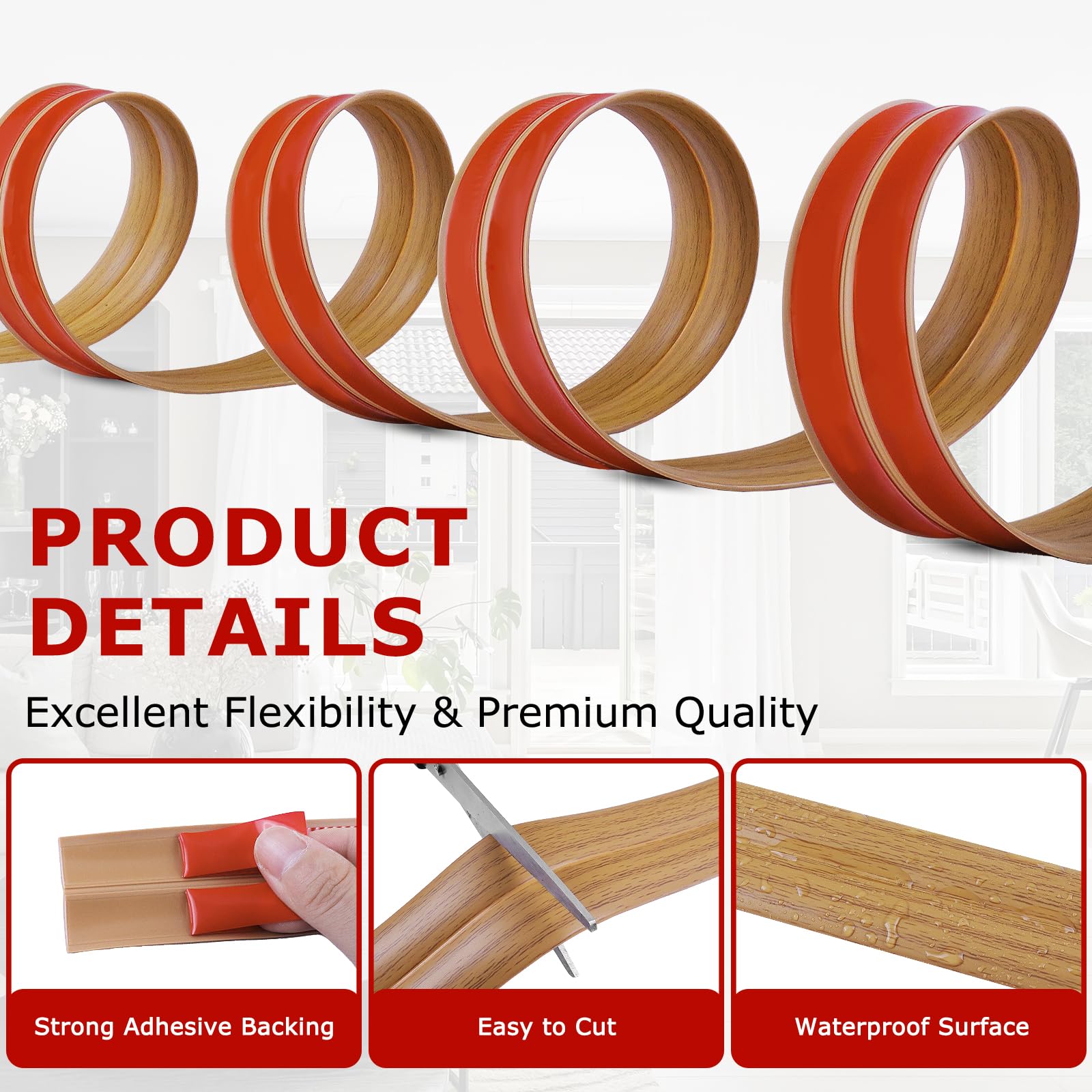 LSGCQ corner molding with adhesive back demonstrates quick, secure installation on smooth surfaces.