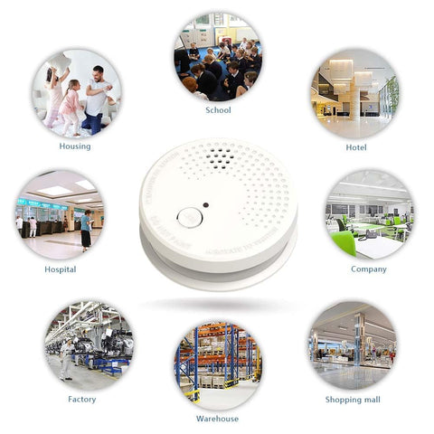 LSHOME smoke detector 4-pack back view reveals battery access and wiring