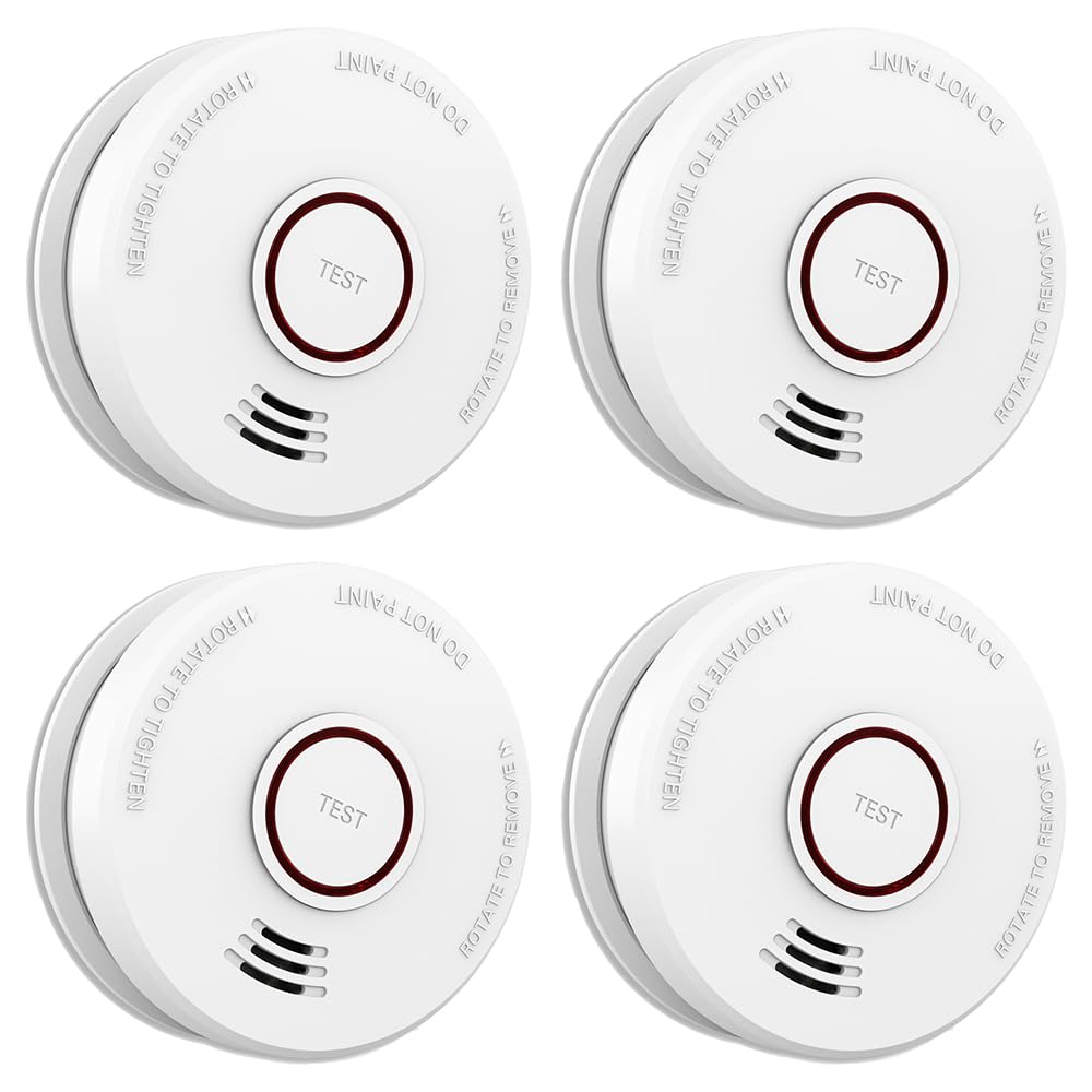 LSHOME smoke detector front view showing sensor and clear alert design for quick awareness