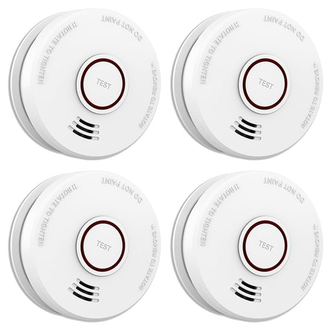 LSHOME smoke detector front view showing sensor and clear alert design for quick awareness