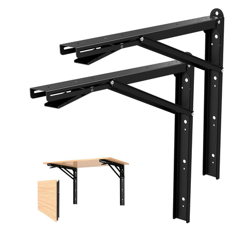 LSK 24-inch folding shelf bracket wall-mount in use for garage shelving