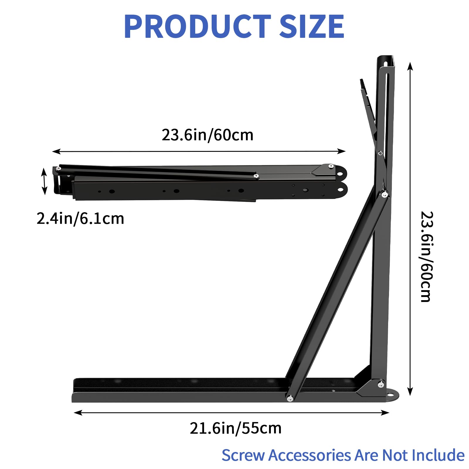 LSK heavy-duty folding bracket with 500 lbs capacity on a workbench