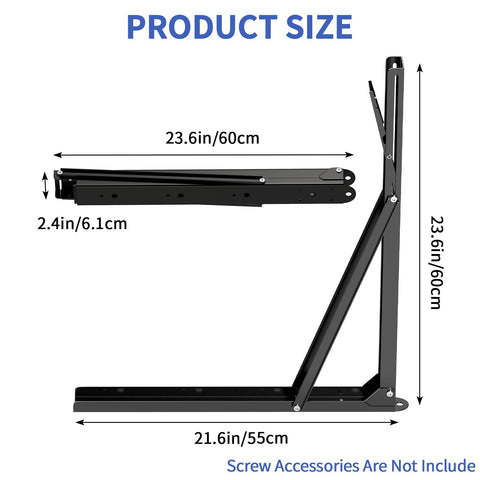 LSK heavy-duty folding bracket with 500 lbs capacity on a workbench