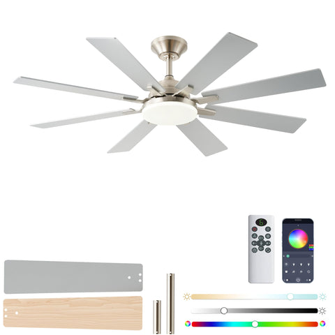 LSPMKE 52-inch ceiling fan with remote and light for flexible comfort.