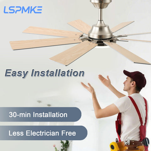 LSPMKE outdoor-ready ceiling fan suitable for sheltered spaces.