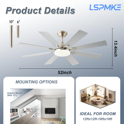 LSPMKE double-sided blades provide stylish airflow.