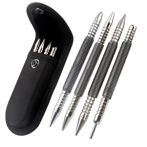 LSTOPGO spring nail set full kit demonstrating compact hammerless operation for precise nail setting.