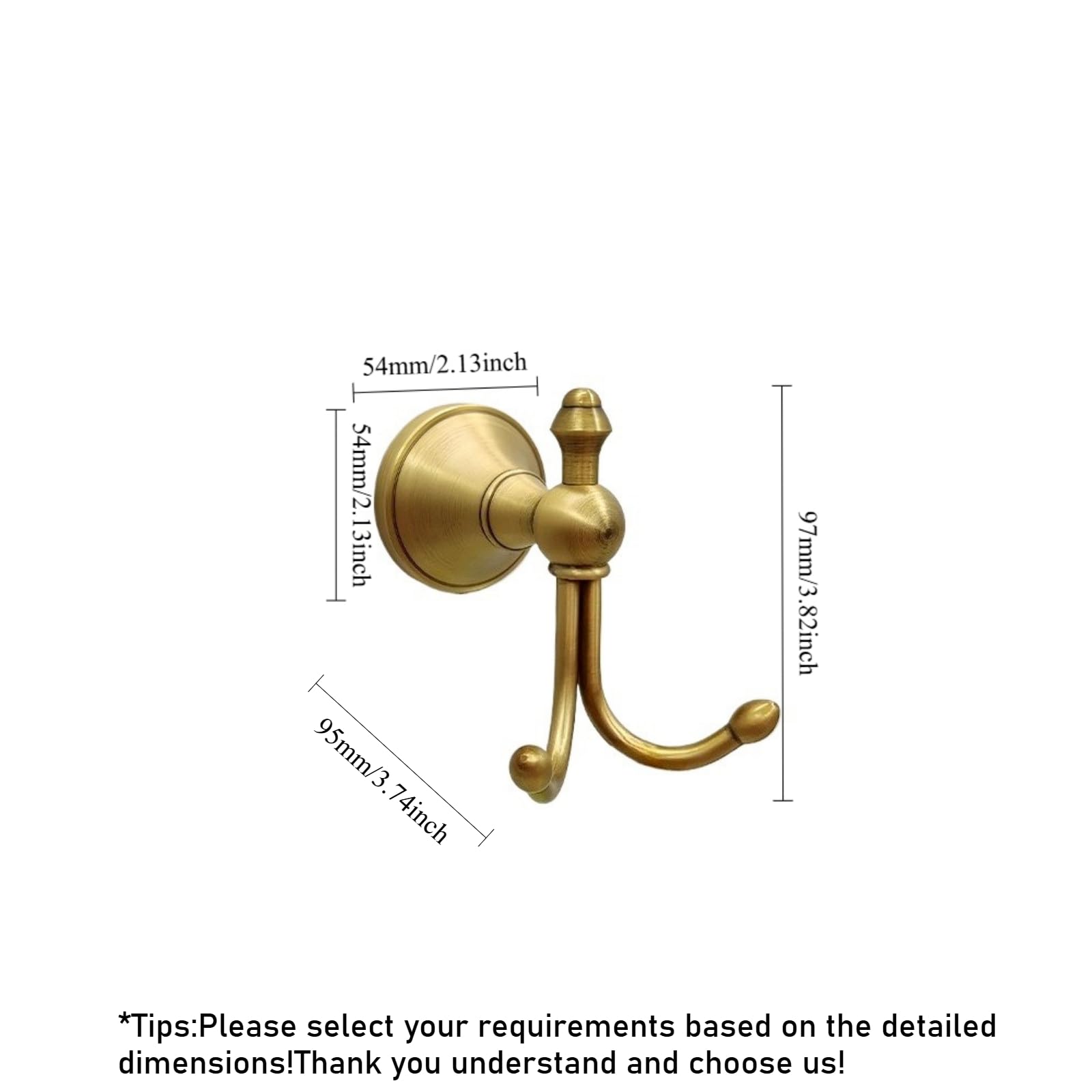 LSWYYP horn-shaped brass bathroom hook adds retro charm and practicality.