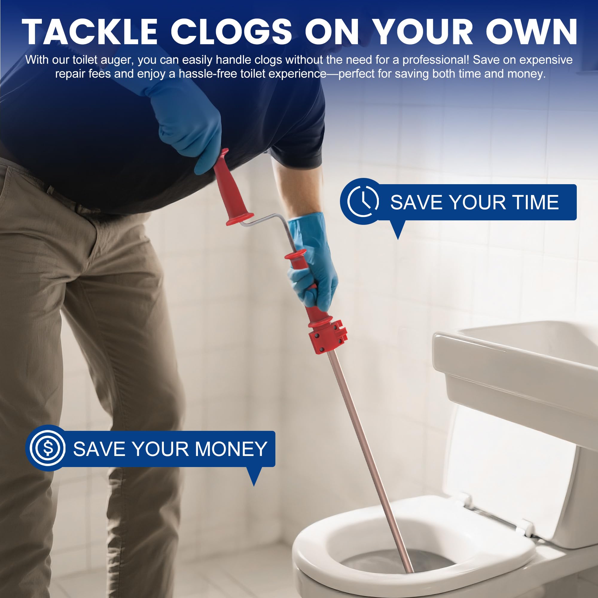 LTDTACTBAG 3-foot toilet snake, flexible design for quick unclogging.