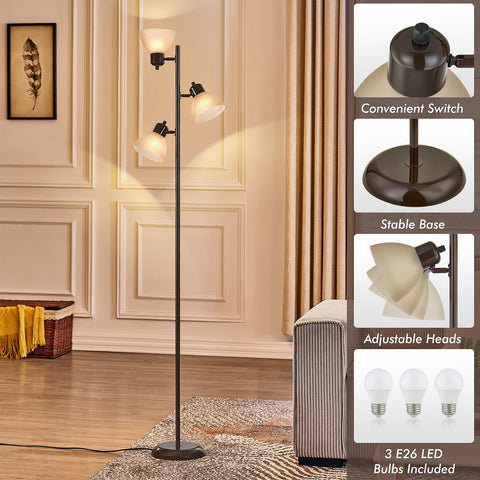 LTGSRC Modern Tree Floor Lamp includes three E26 LED bulbs for immediate use.