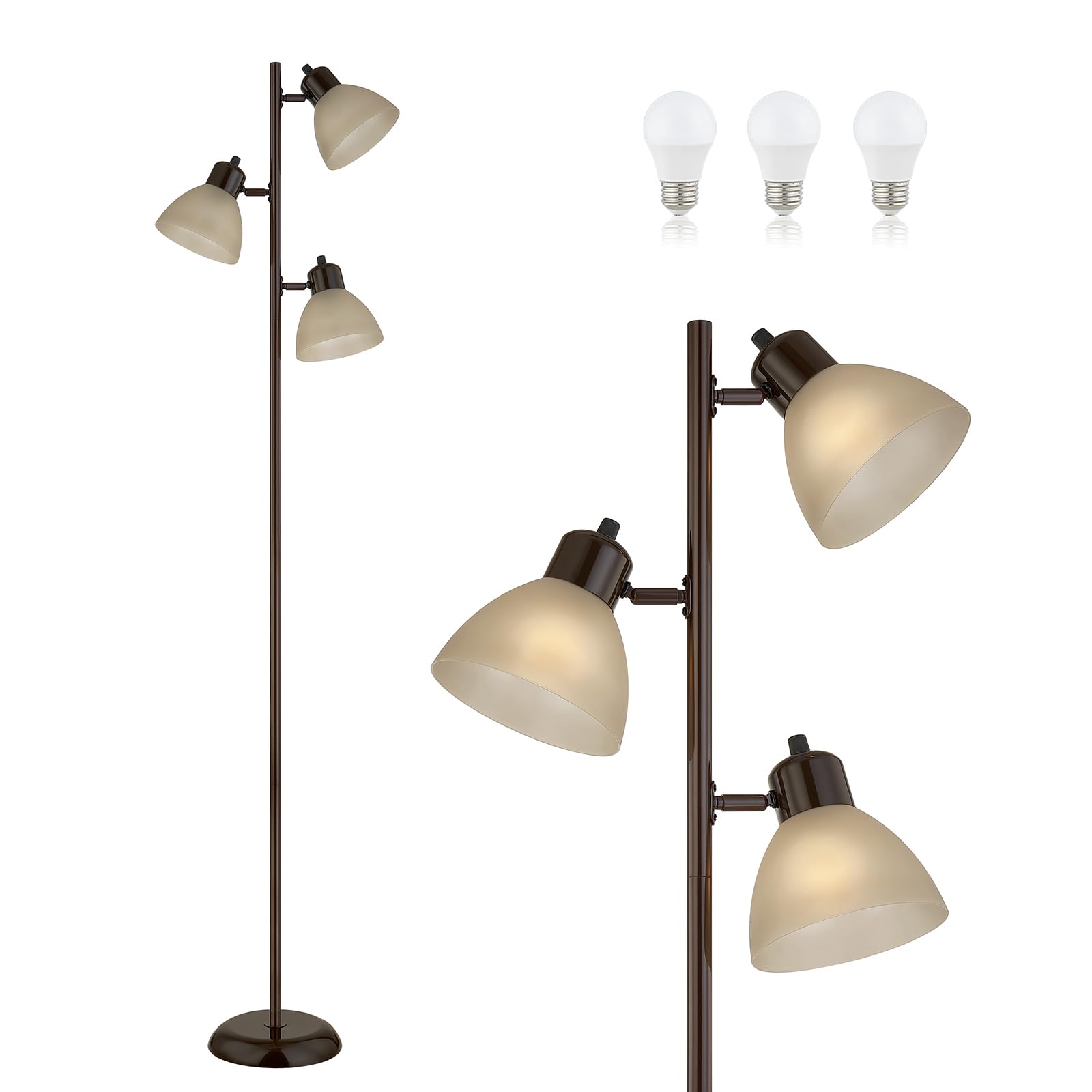 LTGSRC Modern Tree Floor Lamp with three heads offers versatile lighting for living rooms.