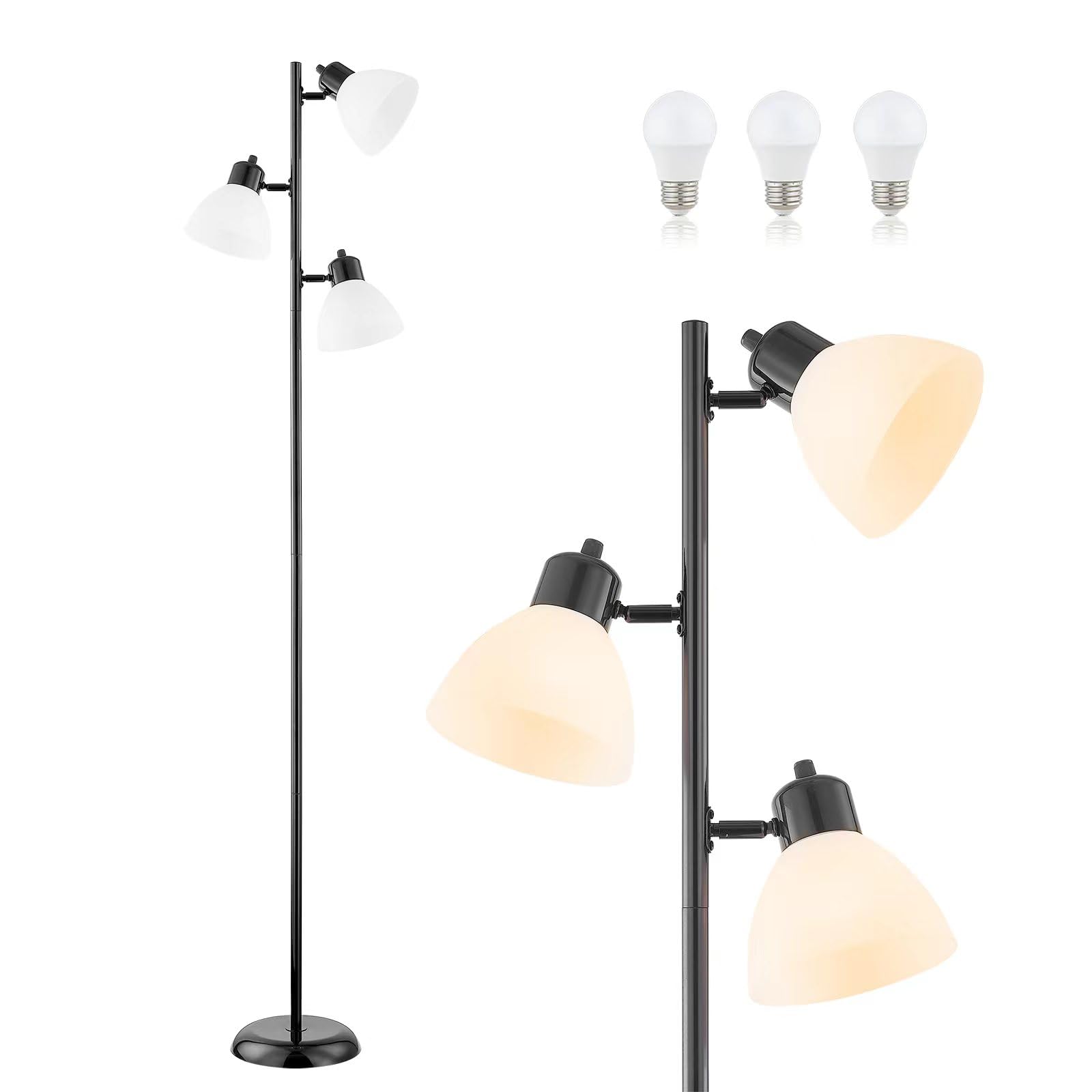 LTGSRC Modern Tree Floor Lamp with three adjustable heads for versatile lighting.