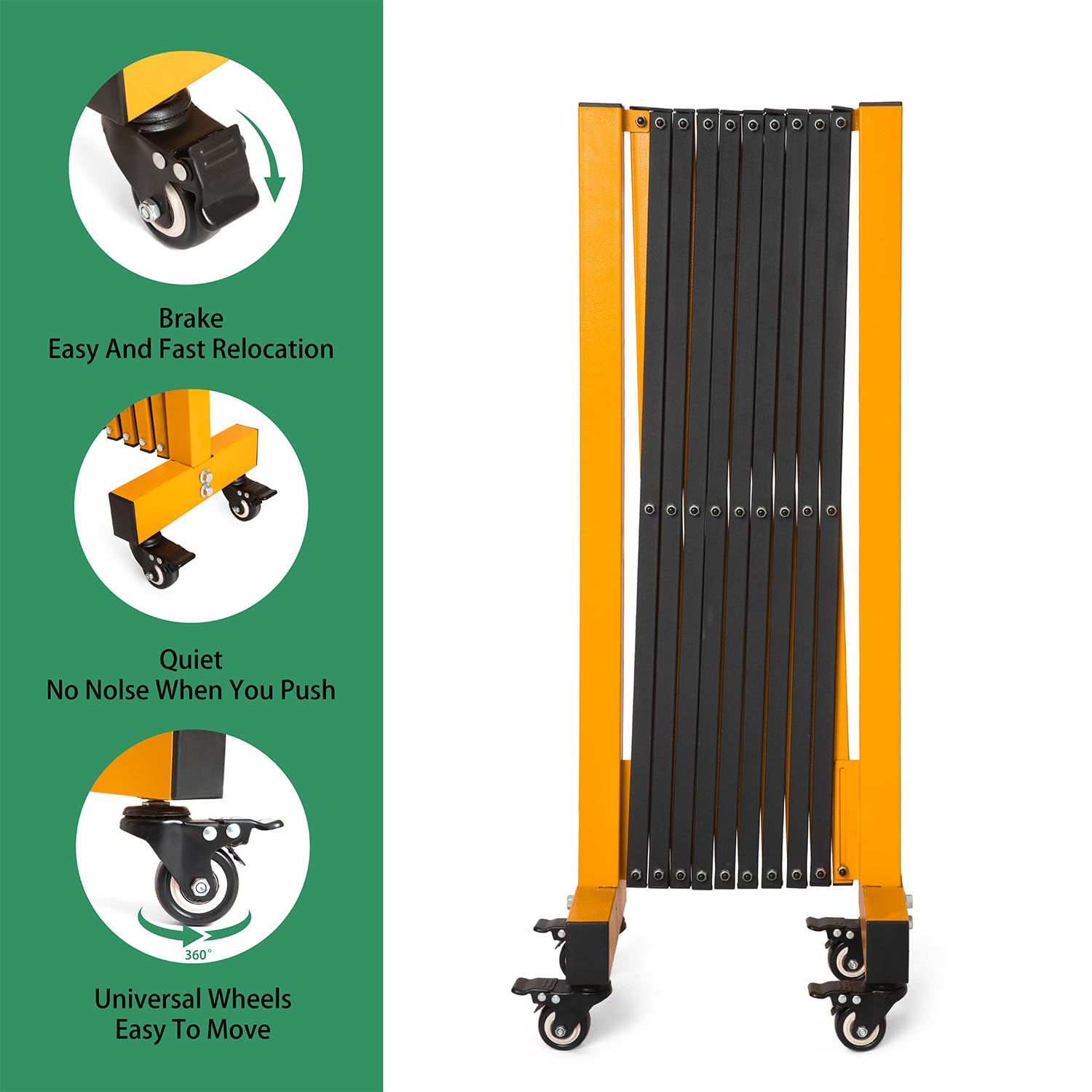LTSEAME yellow barricade adds high visibility to warning zones and restricted areas.