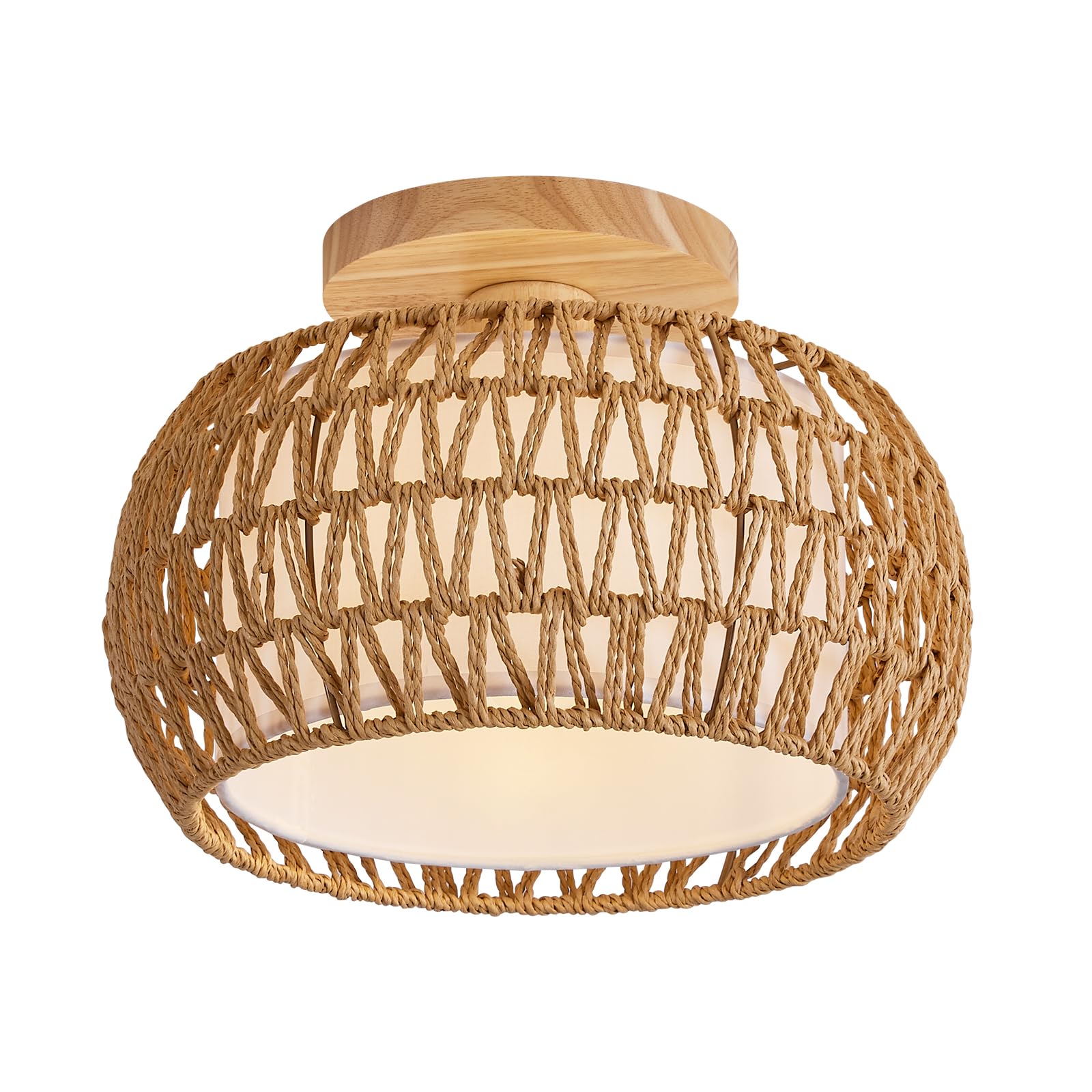 Luafac rattan shade light, durable material for long-term use.