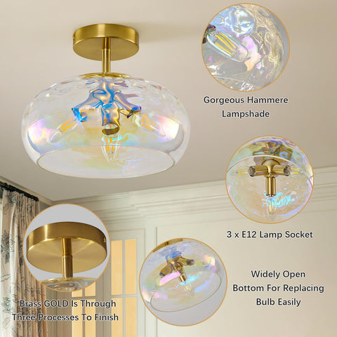 Luafac hallway installation creates welcoming entryway lighting with elegant gold metal.