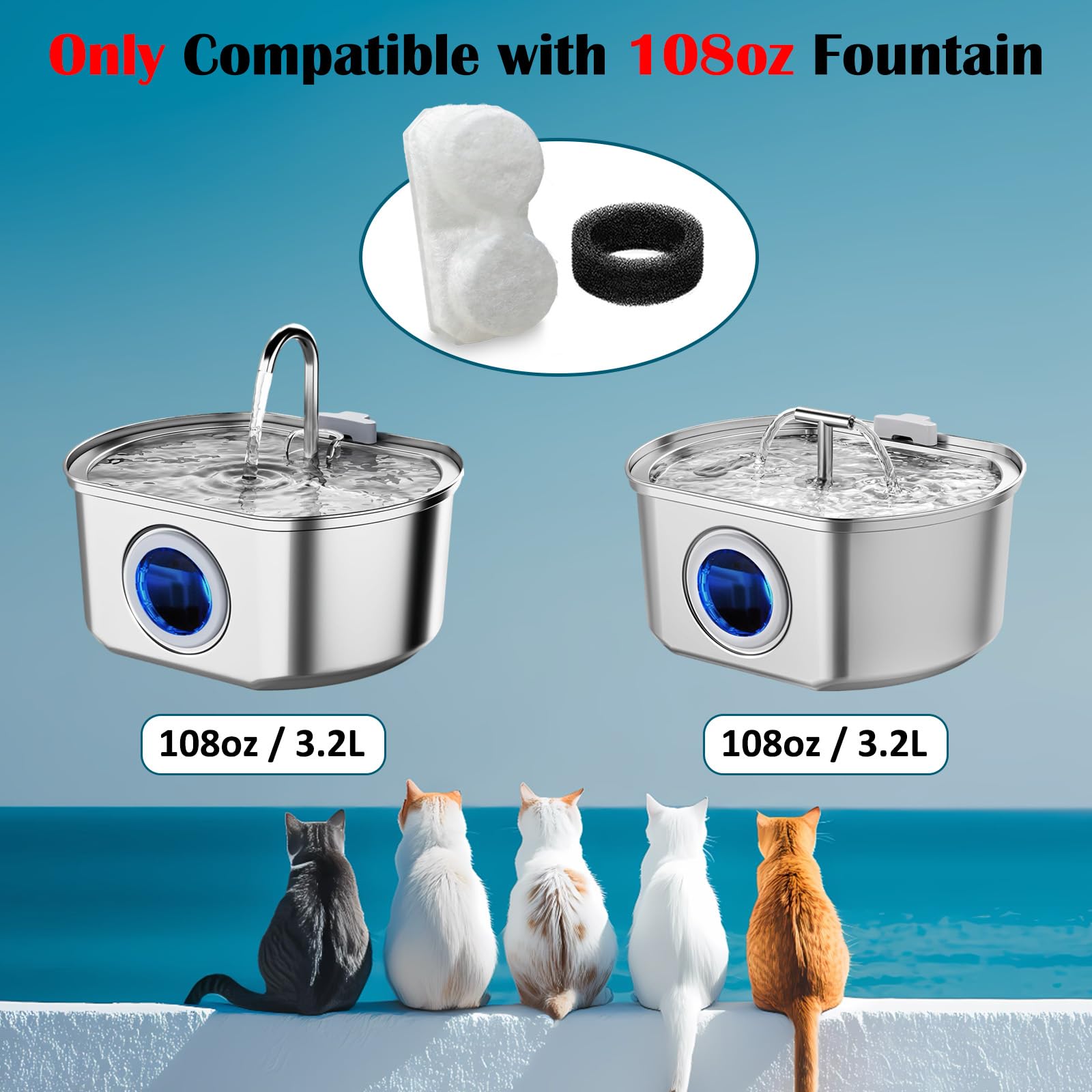 LUBERDUSH Neareal four-layer filtration for purer fountain water.