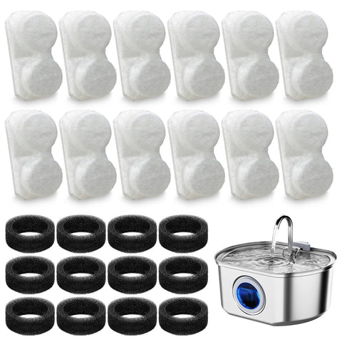 LUBERDUSH Neareal 3.2L filter pack with 12 filters and 12 sponges for cleaner water.
