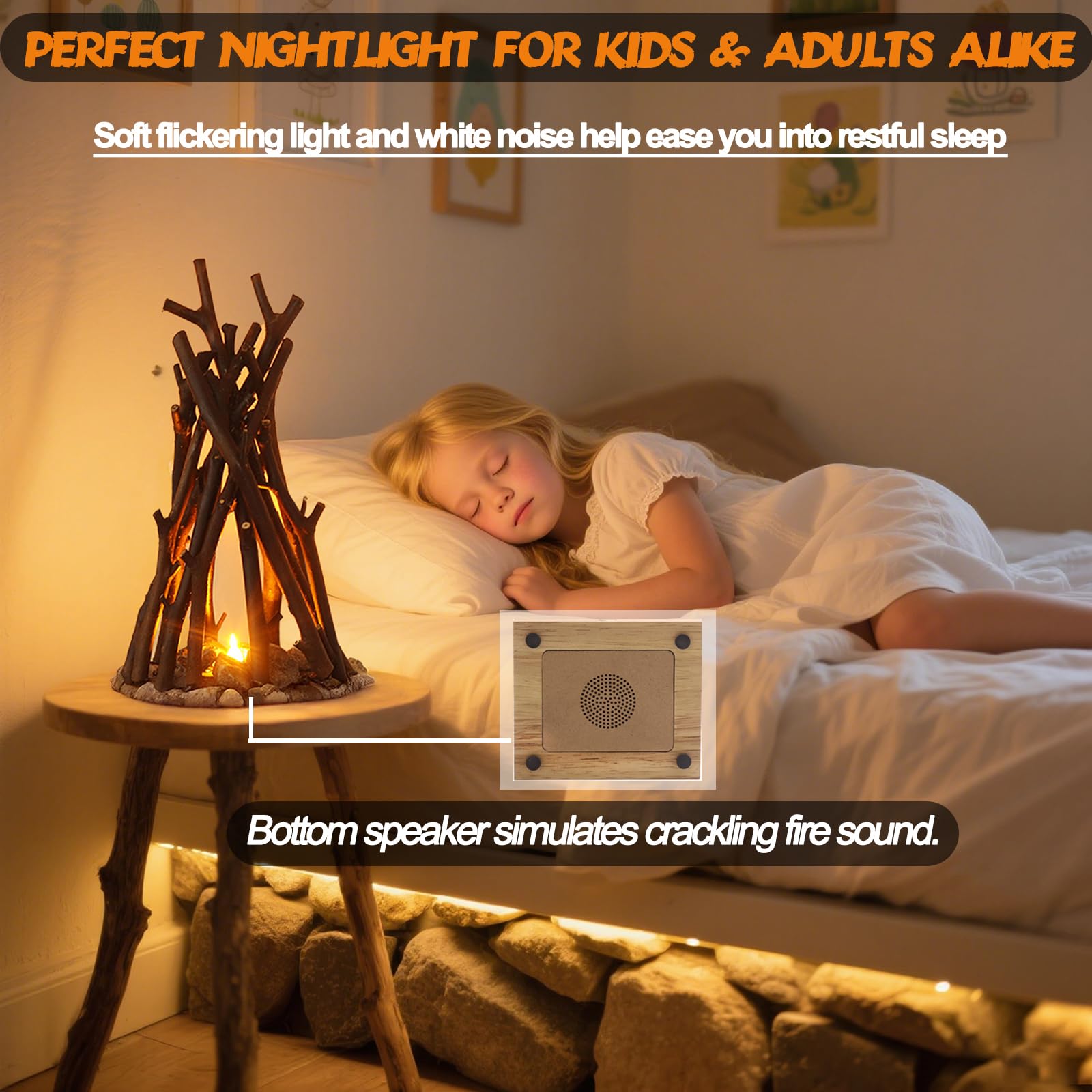 Lubocrat USB-powered night light enables cordless placement for flexible setup.