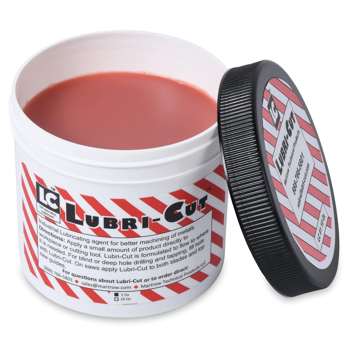 Lubri-Cut paste on a drill bit for metal drilling reduces heat and improves finish