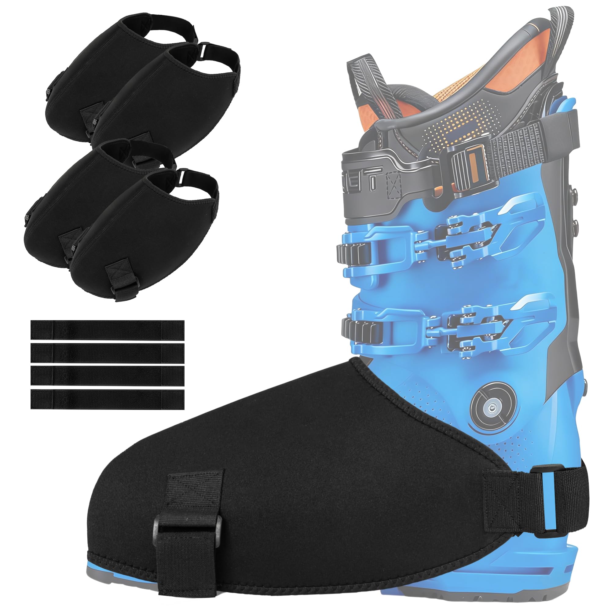 LUCKIPLUS ski boot covers two-pair set keeps feet dry and warm in snow.