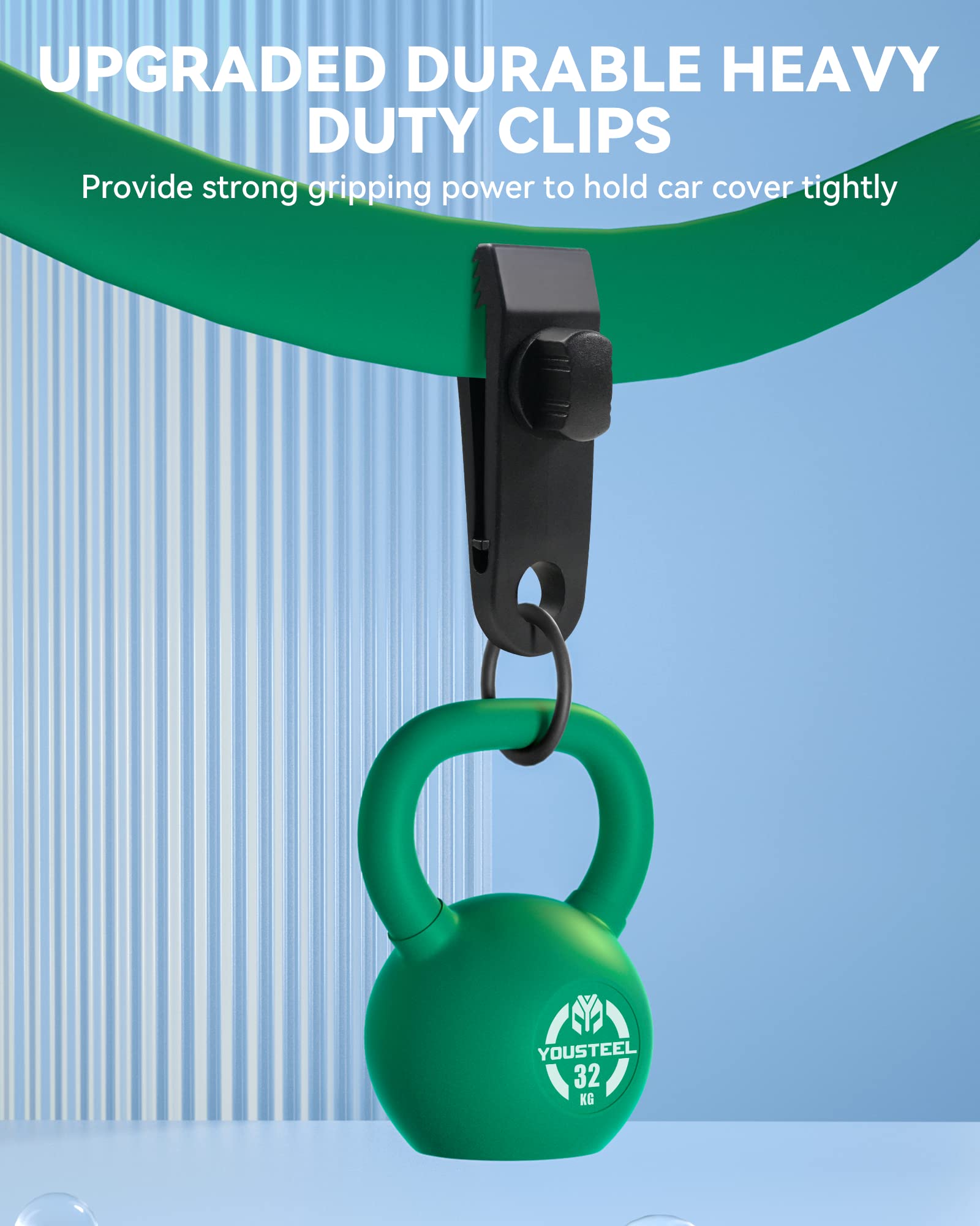 LuckyStraps 50-inch bungee cord stretched for car cover tension