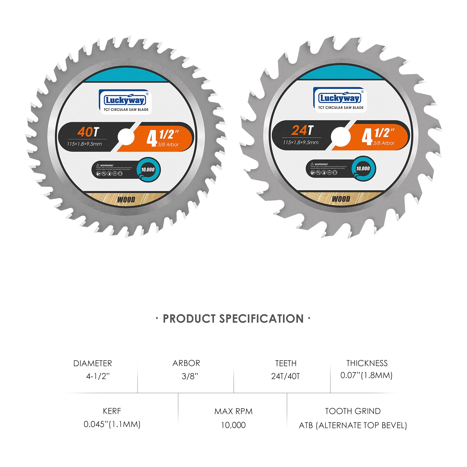 Luckyway 4-1/2 inch 40T finish blade for smooth surfaces