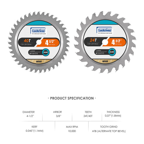 Luckyway 4-1/2 inch 40T finish blade for smooth surfaces