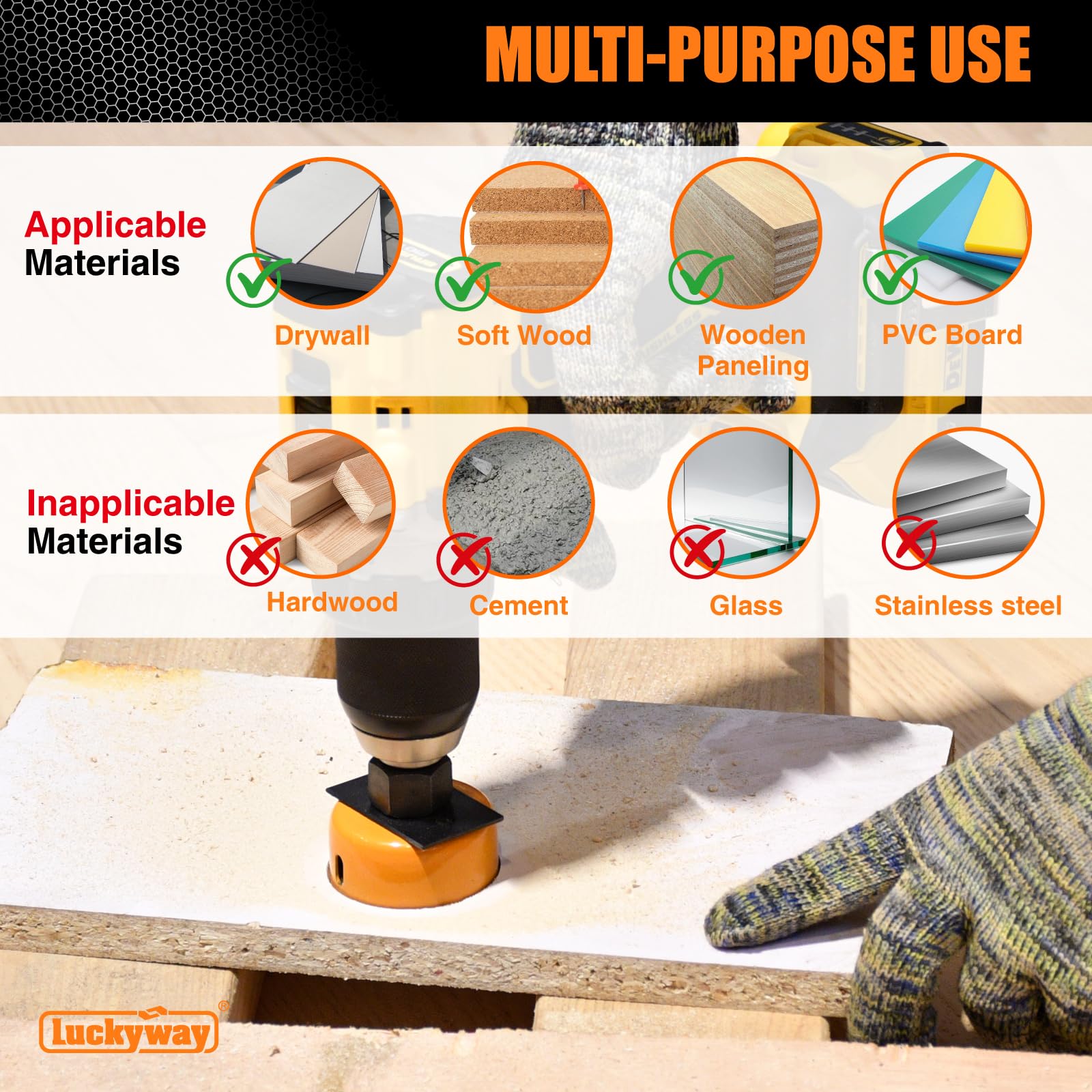 Luckyway Includes drill bits and hex key for quick setup